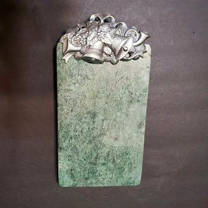 Arthur Court Green Marble Cheese Board, Cutting Board, Serving Tray 1991 Bells